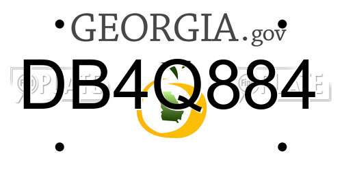 DB4Q884 Georgia License Plate