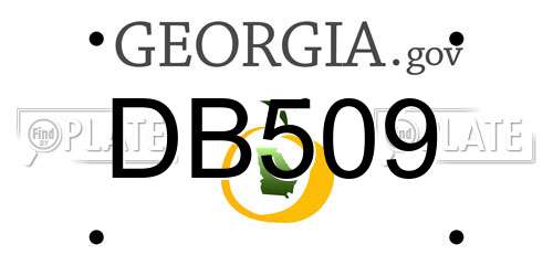 DB509 Georgia License Plate