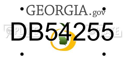 DB54255 Georgia License Plate