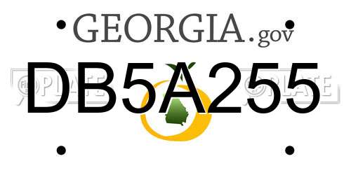 DB5A255 Georgia License Plate