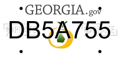 DB5A755 Georgia License Plate