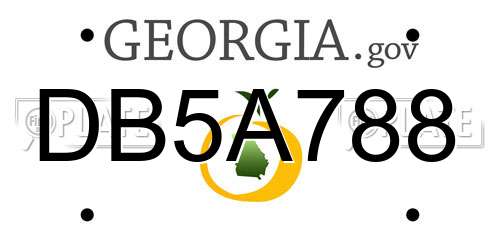 DB5A788 Georgia License Plate