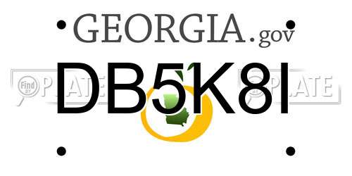 DB5K8I Georgia License Plate