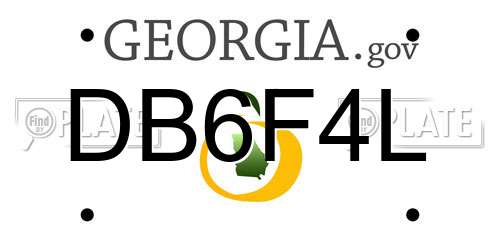 DB6F4L Georgia License Plate