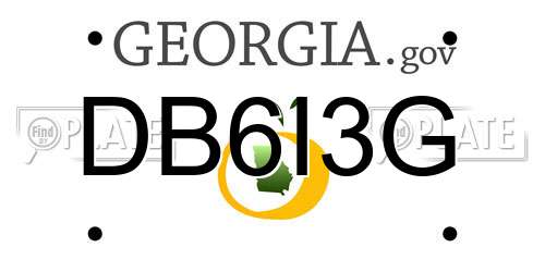 DB6I3G Georgia License Plate