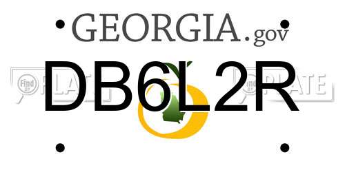 DB6L2R Georgia License Plate