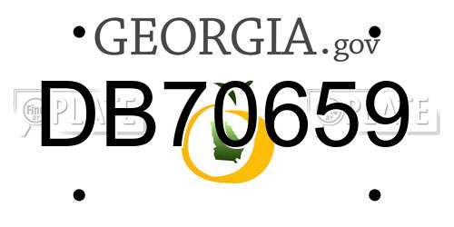 DB70659 Georgia License Plate
