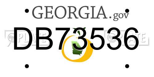 DB73536 Georgia License Plate