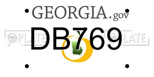 DB769 Georgia License Plate
