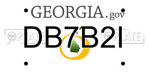 DB7B2I Georgia License Plate
