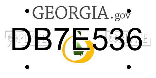 DB7E536 Georgia License Plate
