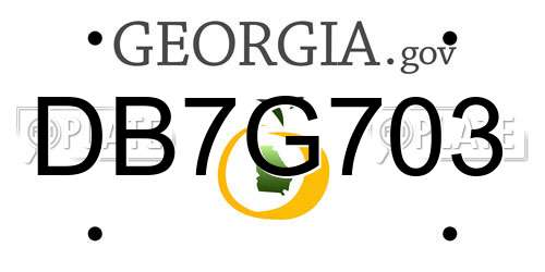 DB7G703 Georgia License Plate