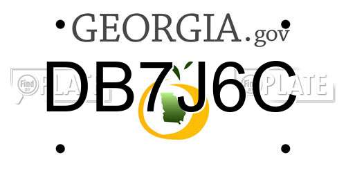 DB7J6C Georgia License Plate