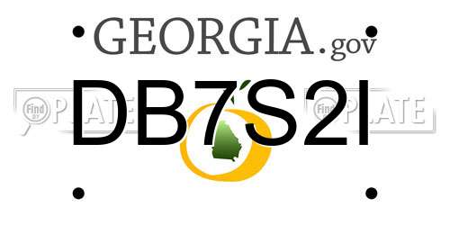 DB7S2I Georgia License Plate