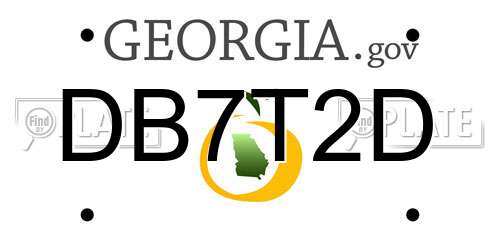 DB7T2D Georgia License Plate