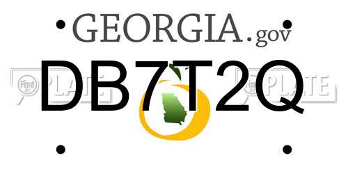 DB7T2Q Georgia License Plate
