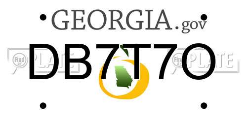 DB7T7O Georgia License Plate