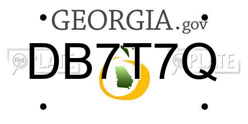 DB7T7Q Georgia License Plate