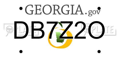 DB7Z2O Georgia License Plate