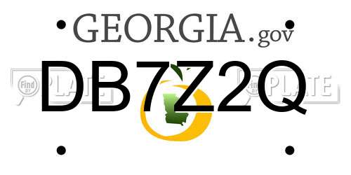 DB7Z2Q Georgia License Plate