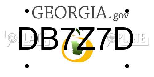 DB7Z7D Georgia License Plate