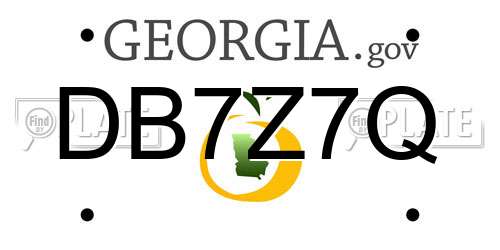 DB7Z7Q Georgia License Plate