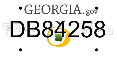 DB84258 Georgia License Plate