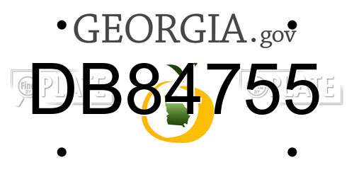 DB84755 Georgia License Plate