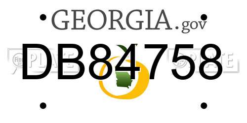 DB84758 Georgia License Plate