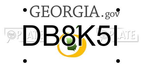 DB8K5I Georgia License Plate