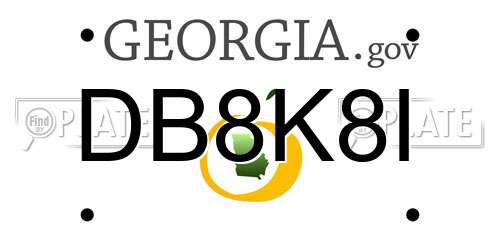 DB8K8I Georgia License Plate