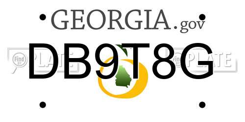 DB9T8G Georgia License Plate