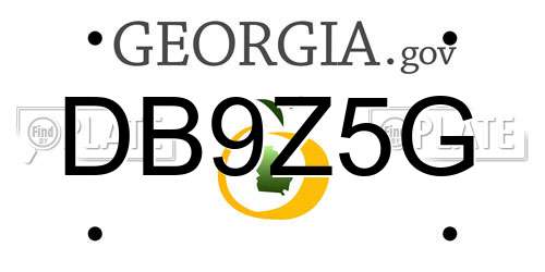 DB9Z5G Georgia License Plate