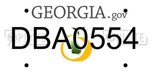 DBA0554 Georgia License Plate