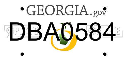 DBA0584 Georgia License Plate