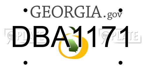 DBA1171 Georgia License Plate
