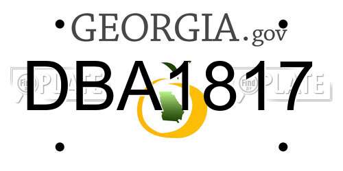 DBA1817 Georgia License Plate