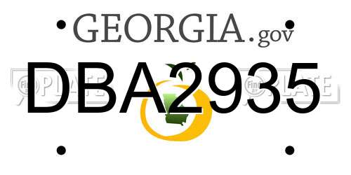 DBA2935 Georgia License Plate
