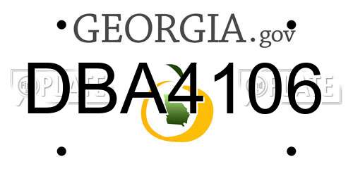 DBA4106 Georgia License Plate