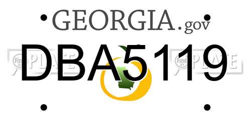 DBA5119 Georgia License Plate