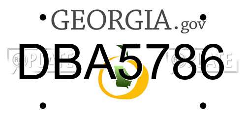 DBA5786 Georgia License Plate