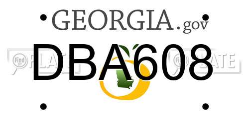 DBA608 Georgia License Plate