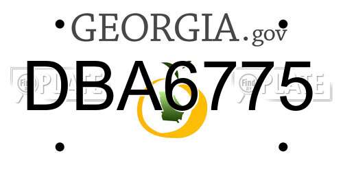DBA6775 Georgia License Plate