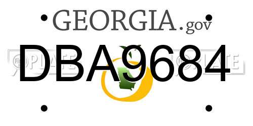 DBA9684 Georgia License Plate