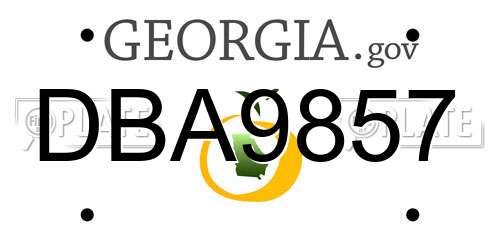 DBA9857 Georgia License Plate