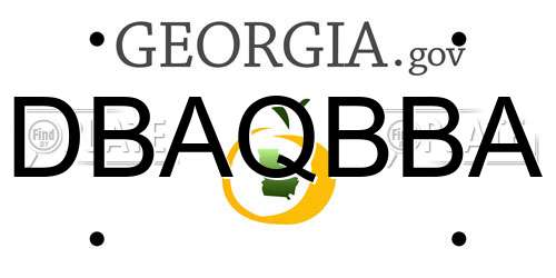 DBAQBBA Georgia License Plate