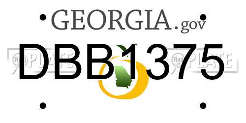 DBB1375 Georgia License Plate