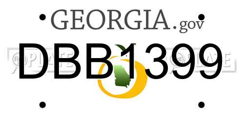 DBB1399 Georgia License Plate