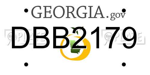 DBB2179 Georgia License Plate