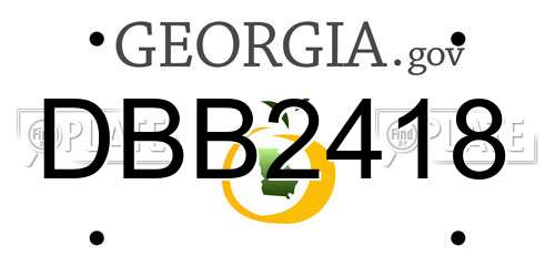 DBB2418 Georgia License Plate
